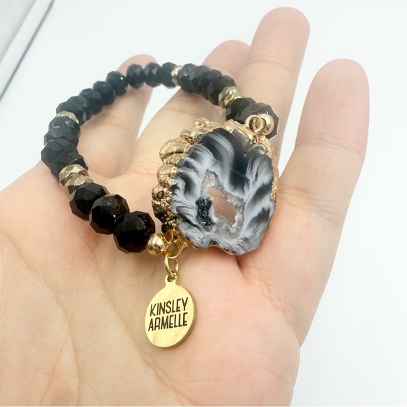 Kinsley Armelle TAILOR BRACELET Elegant Glass AGATE Beaded Bracelet - Picture 5 of 6